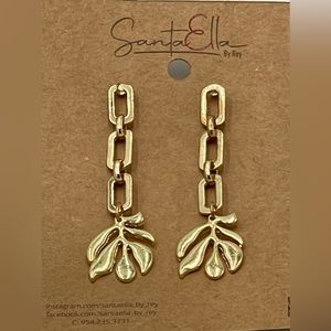 Santaellabyrey Good Stainless Steel Leaf Earrings